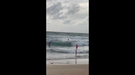 Tourist struggles in rough sea after ignoring red warning flags in Phuket