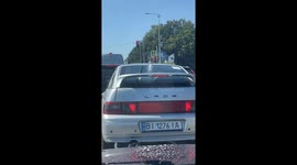 Car’s screenwash sprays backward in Poltava, Ukraine