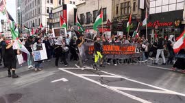 Montreal4Palestine Movement March for Gaza protest in Montreal, Quebec on September 8, 2025.