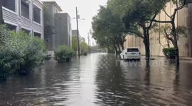 Heavy rainfall triggers flooding in Charleston, USA