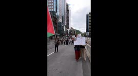 Montreal4Palestine Movement March for Gaza protest in Montreal, Quebec on September 8, 2025.