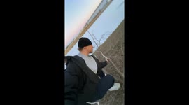 Walking on a frozen lake in Madison, Wisconsin