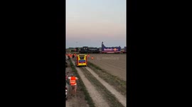 Cyclist performs extreme stunt on moving truck in Biała, Poland