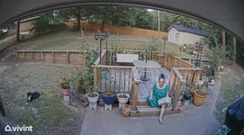 Woman Falls Through Her Chair Swing