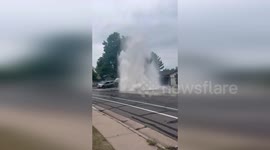 US: Massive Water Main Erupts In Arapahoe County Flooding Streets