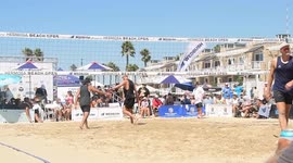 Men's finals at the Ermosa Beach Open Professional Beach Volleyball Tournament