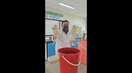 Students scream as frog leaps from bucket during science class