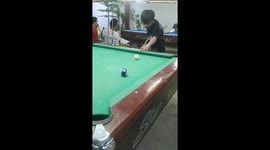 Player takes pool shot only for cue ball to break in two