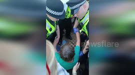 Terrorist supporters clash with police at protest in London