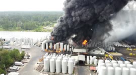Drone Footage of Smitty's Supply Fire In Roseland