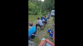 Fishing prank surprises friend in Varazdin, Croatia