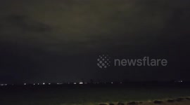 Approaching monsoon storm lights up Arizona, USA