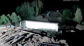 Driver survives when car explodes in mid-air but lands in river