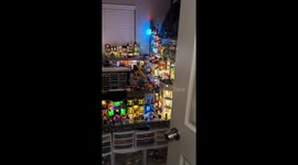 Illuminated Lego city display in Texas, USA