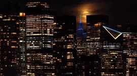 US: Corn Moon rises above Manhattan skyline in New York