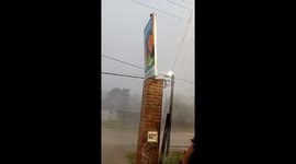 High Speed Winds Blow Over a Brick Post