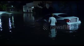 Hurricane Hermine Floods Street/Car in Wilmington NC