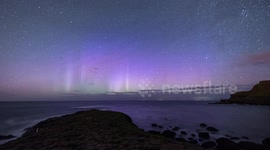 Northern lights observed from the Giant's Causeway