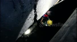 Firefighters rescue six-year-old boy trapped in flood discharge trench
