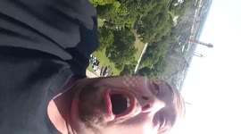 Man rides famous Texas rollercoaster for the first time, goes wild