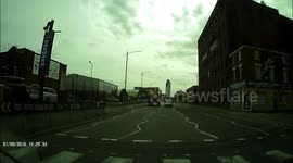 Bus Swerves to Avoid Crashing into Car Caught on Dashcam in Liverpool