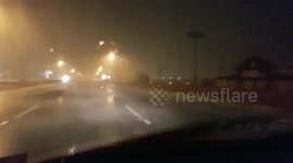 Terrible driving conditions on I-75 during Hurricane Hermine