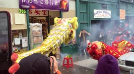Lions dancing at Seattle's Chinese New Year