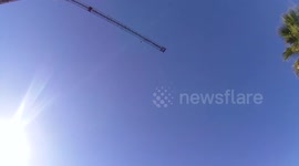 Man Jumps From Rusty Crane in Mexico