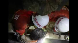 Firefighters rescue elderly man who got stuck in a wall