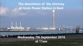Demolition of the Grain Power Station Chimney in Kent