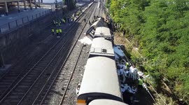 Train derails in Galicia, Spain
