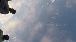 Stupid driver runs motorcyclist over