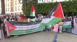Morocco: Moroccans protest in Rabat against Israeli attack on Hamas delegation in Qatar