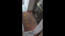Pet owner rescues cat with head stuck under rolling shutter at jewellery shop