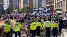 Protest held in London against arms sales to Israel