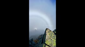 Rare Brocken spectre with rainbow halo spotted in Japanese Alps