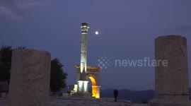 Türkiye: Lights illuminate Sagalassos ancient city for night museum visits