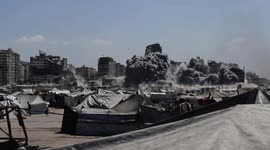 MOMENT - Israeli strike levels Harmony Tower in Gaza City