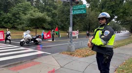 Pro-Palestinian demonstrators hold rally near British embassy in Washington