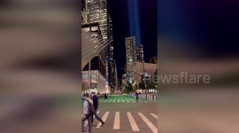 US: Tribute In Light Memorial Shines Over New York City On 9/11 Anniversary