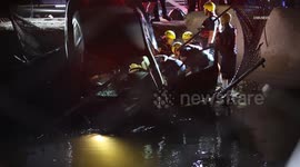 US, Bakersfield: Bakersfield Vehicle Crash Into Canal Sends Man to Hospital