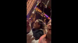 Girl screams in fear when her cousin takes her on a chairoplane ride