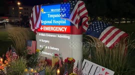 Supporters gather outside hospital to mourn activist Charlie Kirk after Utah shooting