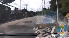 Passenger killed and driver injured when truck crashes into electricity post pulling down cables
