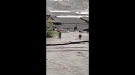 Heavy flooding and rains hits in Denpasar City, Bali, Indonesia