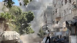 MOMENT - Israeli airstrike hits family house at Shati refugee camp in Gaza