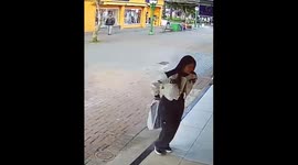Horse Skids Across City Center