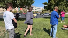Mourning held outside Timpanogos Regional Hospital for Charlie Kirk in Utah