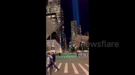 US: Testing the 9/11 Tribute Lights Tonight in New York City