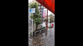 Heavy rain causes flooding in Ota Ward, Tokyo, Japan